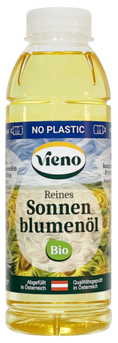 Vieno Organic Sunflower oil in the No Plastic bottle 500 ml