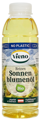 Vieno Bio-Sonnenblumenöl in der No-Plastic-Flasche