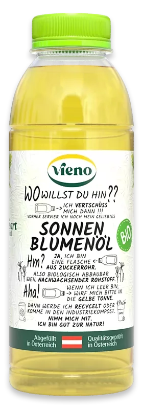 Vieno Organic Sunflower oil bottle 500 ml